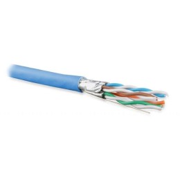 445115 Hyperline | Кабель витая пара U/FTP кат.6A (10GBE) 4 пары 23 AWG ож solid каждая пара в экране без общего экрана PVC UFTP4-C6A-S23-IN-PVC-BL-500 син. (уп.500м)