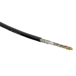 444634 Hyperline | Кабель витая пара SF/UTP кат.5E 4 пары 24 AWG ож solid экран-фольга + медн. оплетка PVC -20град.C-+75град.C SFUTP4-C5E-S24-IN-PVC-BK-305 гарантия: 15 лет компонентн. / 25 лет системн. черн. (уп.305м)