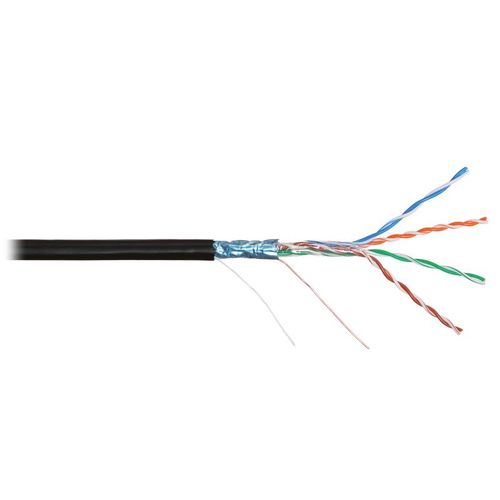 NKL 2700B-BK NIKOLAN | Кабель витая пара F/UTP кат.5E 4х2х24AWG solid PE OUTDOOR черн. (уп.305м) NIKOLAN