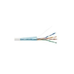 39566 Hyperline | Кабель витая пара экранир. F/UTP кат.5E 4 пары 24 AWG ож solid экран-фольга PVC -20град.C-+75град.C FUTP4-C5E-S24-IN-PVC-WH-305 гарантия: 15 лет компонентн. / 25 лет системн. бел. (уп.305м)