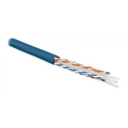 42049 Hyperline | Кабель витая пара UTP (U/UTP) кат.6 4 пары 23 AWG ож solid с разделит. PVC -20град.C -+75град.C UUTP4-C6-S23-IN-PVC-BL-305 (UTP4-C6-SOLID-BL-305) син. (уп.305м)