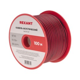 01-6104-3 Rexant | Кабель Stereo 2х0.75 Red/Black 100м (м)