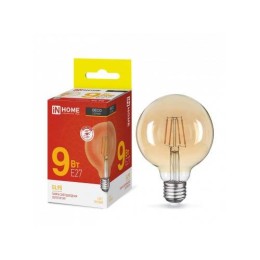 4690612036465 IN HOME | Лампа светодиодная LED-GL-95-deco gold 9Вт шар золотая 3000К тепл. бел. E27 1040лм 230В IN