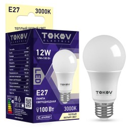 TKE-A60-E27-12-3K TOKOV ELECTRIC | Лампа светодиодная 12Вт А60 3000К Е27 176-264В TOKOV