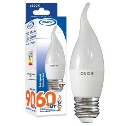 1541 IONICH | Лампа светодиодная ILED-SMD2835-CW37-6-540-220-6.5-E27 6Вт свеча на ветру 6500К холод. бел. E27 540лм 230-240В