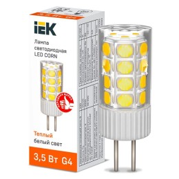 LLE-CORN-4-230-30-G4 IEK | Лампа светодиодная CORN 3.5Вт капсула 3000К G4 230В керамика