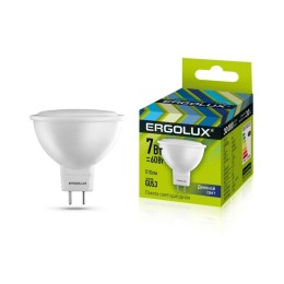 12881 Ergolux | Лампа светодиодная LED-JCDR-7W-GU5.3-6500K 7Вт JCDR рефлектор 6500К холод. бел. 180-240В