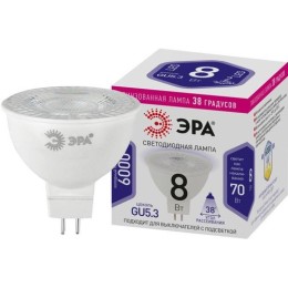 Б0054940 Эра | Лампа светодиодная STD LED Lense MR16-8W-860-GU5.3 GU5.3 8Вт линзованная софит холод. бел. свет