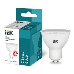 LLE-PAR16-7-230-40-GU10 IEK | Лампа светодиодная Eco 7Вт PAR16 софит 4000К нейтр. бел. GU10 230В