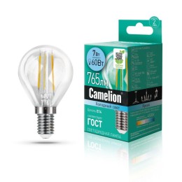 13458 Camelion | Лампа светодиодная филаментная LED7-G45-FL/845/E14 7Вт 220В