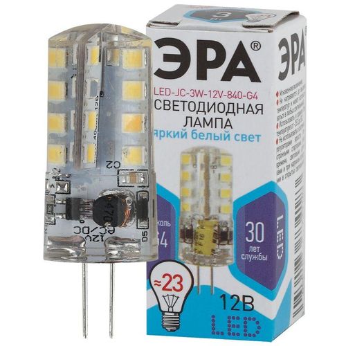 Б0033194 Эра | Лампа светодиодная LED-JC-3W-12V-840-G4 240лм