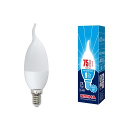 UL-00003808 Volpe | Лампа светодиодная LED-CW37-9W/NW/E14/FR/NR Norma 9Вт матовая E14 (упак. картон)