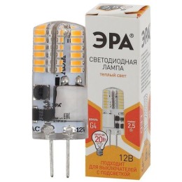 Б0049089 Эра | Лампа светодиодная LED-JC-2.5W-12V-SLC-827-G4 JC 2.5Вт капсула G4 тепл. бел. 12В