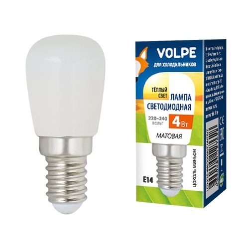 UL-00006501 Volpe | Лампа светодиодная LED-Y25-4W/3000K/E14/FR/Z 4Вт матовая 3000К тепл. бел. E14 для холодильников (упак. картон)