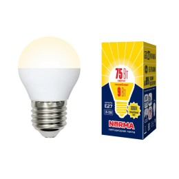 UL-00003829 Volpe | Лампа светодиодная LED-G45-9W/WW/E27/FR/NR Norma 9Вт матовая E27 (упак. картон)