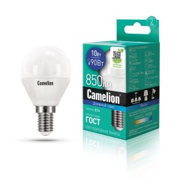 13569 Camelion | Лампа светодиодная LED10-G45/865/E14 10Вт 220В