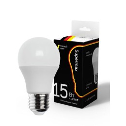 Sup_LED15wA60E2730 КОСМОС | Лампа светодиодная Supermax А60 15Вт стандарт E27 230В 3000К