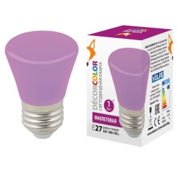 UL-00005644 Volpe | Лампа светодиодная LED-D45-1W/PURPLE/E27/FR/С BELL Колокольчик 1Вт матовая фиолет. E27 декоративная (упак. картон)
