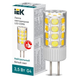 LLE-CORN-4-230-40-G4 IEK | Лампа светодиодная Corn 3.5Вт капсульная 4000К нейтр. бел. G4 230В керамика