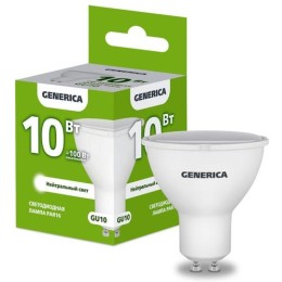 LL-PAR16-10-230-40-GU10-G GENERICA | Лампа светодиодная PAR16 10Вт софит 4000К GU10 230В