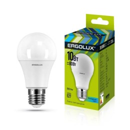 12149 Ergolux | Лампа светодиодная LED-A60-10W-E27-4500K 10Вт грушевидная 4500К бел. E27 180-240В ЛОН
