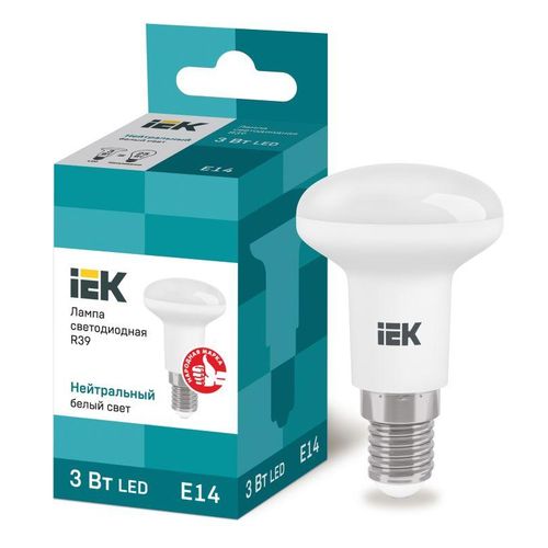 LLE-R39-3-230-40-E14 IEK | Лампа светодиодная Eco 3Вт R39 4000К нейтр. бел. E14 270лм 230-240В