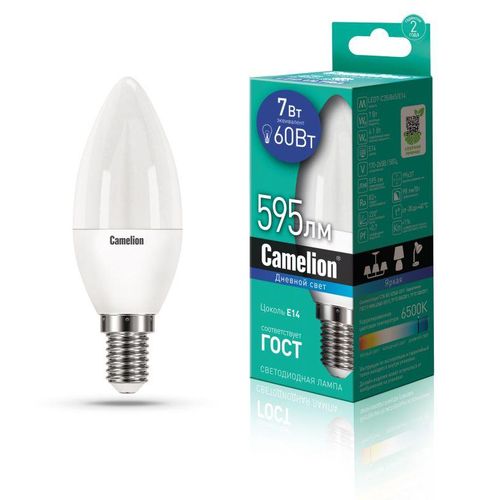 12648 Camelion | Лампа светодиодная LED7-C35/865/E14 7Вт 220В