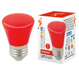 UL-00005638 Volpe | Лампа светодиодная LED-D45-1W/RED/E27/FR/С BELL Колокольчик 1Вт матовая красн. E27 декоративная (упак. картон)