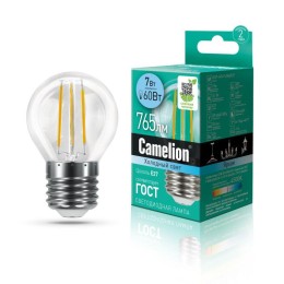 13459 Camelion | Лампа светодиодная филаментная LED7-G45-FL/845/E27 7Вт 220В