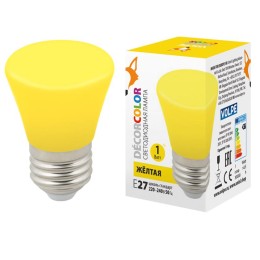 UL-00005641 Volpe | Лампа светодиодная LED-D45-1W/YELLOW/E27/FR/С BELL Колокольчик 1Вт матовая желт. E27 декоративная (упак. картон)