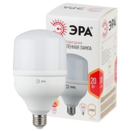 Б0027000 Эра | Лампа светодиодная высокомощная STD LED POWER T80-20W-2700-E27 20Вт T80 колокол 2700К тепл. бел. E27 1600лм