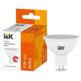 LLE-MR16-9-230-30-GU5 IEK | Лампа светодиодная MR16 софит 9Вт 230В 3000К GU5.3