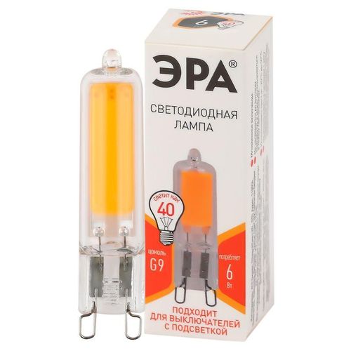 Б0049085 Эра | Лампа светодиодная STD LED JCD-6W-GL-827-G9 JCD 6Вт капсула G9 тепл. бел.