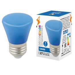 UL-00005639 Volpe | Лампа светодиодная LED-D45-1W/BLUE/E27/FR/С BELL Колокольчик 1Вт матовая син. E27 декоративная (упак. картон)