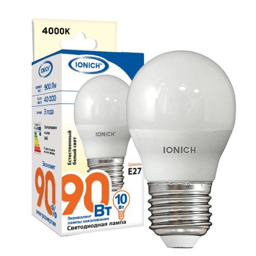 1555 IONICH | Лампа светодиодная ILED-SMD2835-G45-10-900-220-4-E27