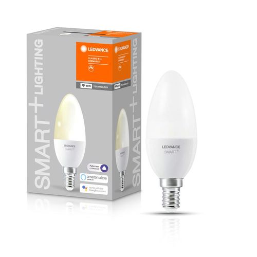 4058075485532 LEDVANCE | Лампа светодиодная SMART+ WiFi Candle Dimmable 40 5Вт/2700К E14