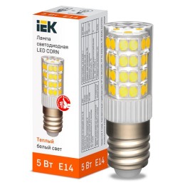 LLE-CORN-5-230-30-E14 IEK | Лампа светодиодная CORN 5Вт капсула 3000К E14 230В керамика