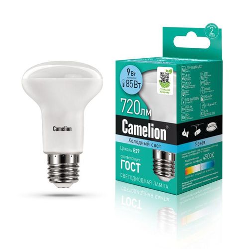 13475 Camelion | Лампа светодиодная LED9-R63/845/E27 9Вт 220В