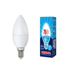 UL-00003803 Volpe | Лампа светодиодная LED-C37-9W/NW/E14/FR/NR Norma 9Вт матовая E14 (упак. картон)