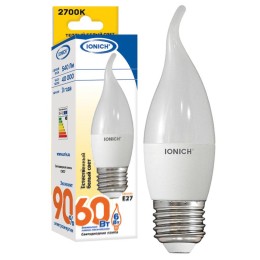 1633 IONICH | Лампа светодиодная ILED-SMD2835-CW37-6-540-230-2.7-E27 CW37 6Вт Свеча на ветру 2700К тепл. бел. E27 230В
