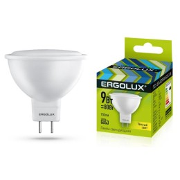 13624 Ergolux | Лампа светодиодная LED-JCDR-9W-GU5.3-3K 9Вт JCDR рефлектор 3000К тепл. бел. GU5.3 180-240В