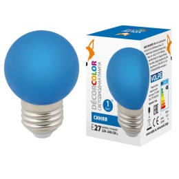 UL-00005647 Volpe | Лампа светодиодная LED-G45-1W/BLUE/E27/FR/С 1Вт шар матовая син. E27 декоративная (упак. картон)