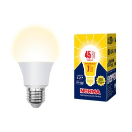 UL-00005619 Volpe | Лампа светодиодная LED-A60-7W/3000K/E27/FR/NR Norma 7Вт матовая 3000К тепл. бел. E27 (упак. картон)