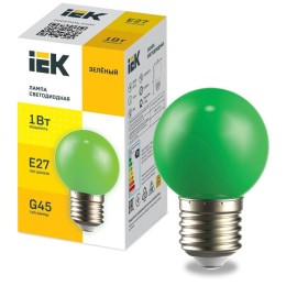 LLE-G45-1-230-G-E27 IEK | Лампа светодиодная декор. G45 1Вт шар зел. E27 230В