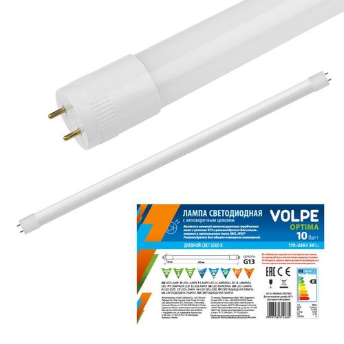 UL-00003084 Volpe | Лампа светодиодная LED-T8-10W/NW/G13/FR/FIX/O 10Вт матовая 4000К нейтр. бел. G13 неповорот. (упак. рукав)