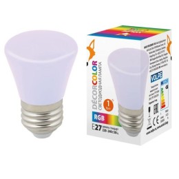 UL-00005805 Volpe | Лампа светодиодная LED-D45-1W/RGB/E27/FR/С BELL Колокольчик 1Вт матовая RGB E27 декоративная (упак. картон)