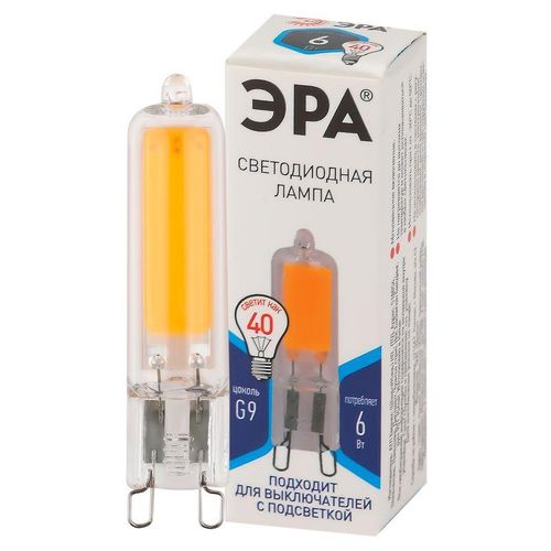 Б0049086 Эра | Лампа светодиодная STD LED JCD-6W-GL-840-G9 JCD 6Вт капсульная 4000К нейтр. бел. G9