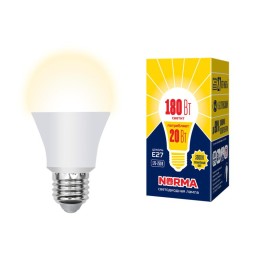 UL-00004030 Volpe | Лампа светодиодная LED-A65-20W/WW/E27/FR/NR Norma 20Вт матовая E27 (упак. картон)