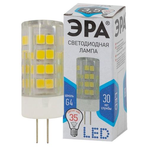 Б0027856 Эра | Лампа светодиодная JC-3.5w-220V-corn ceramics-840-G4 280лм