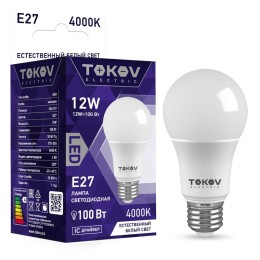 TKE-A60-E27-12-4K TOKOV ELECTRIC | Лампа светодиодная 12Вт А60 4000К Е27 176-264В TOKOV